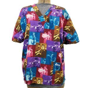 Cherokee Elvis Presley Scrub Top Womens  L